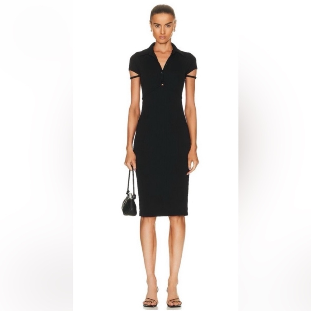 Helmut Lang + Revolve black back cut out dress medium m midi